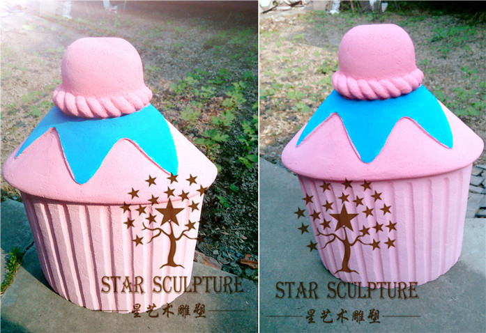 星艺术雕å¡?粉红雪糕雕塑